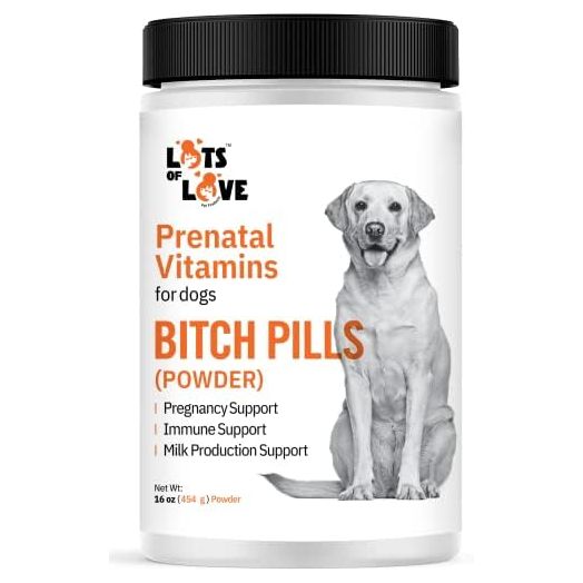 Bitch Pills (Powder Form) - Prenatal Vitamins for Dogs (Earlier Thomas Pet) - Folic Acid, B12, Calcium - Pregnant Dog Supplies (Liver, 1 Pound)