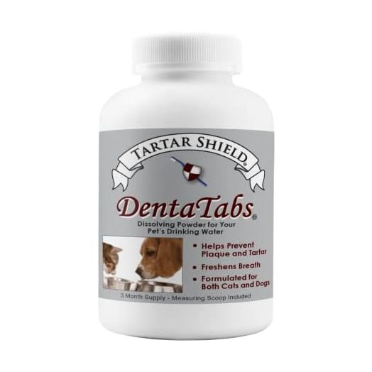 DentaTabs | Dog & Cat Dental Mouthwash Water Additive Powder | Fights Tartar Plaque & Bad Breath Cleans Teeth & Gums | Natural Pet Oral Health Support | Hypoallergenic & Calorie-Free