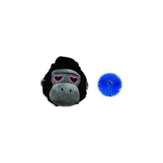 Flourish Pets 2 in 1 Valentines Dog Chew Toys for Aggressive Chewers | Non-Toxic BPA Free Double Stitched Soft Fabric Dog Toys | Long-Lasting Dog Plush Toys –Love Gorilla