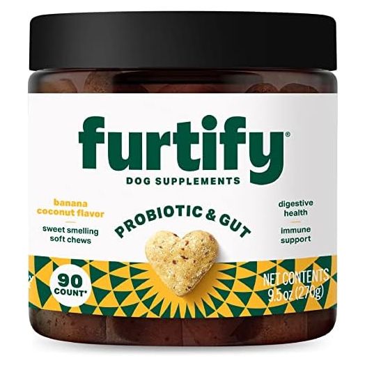 Probiotics for Dogs - Pet Probiotic & Gut Health Supplement with Prebiotics, Fiber, Chicory Root & Pumpkin I Diarrhea, Gut Flora & Digestive Support, 6 Strain Pre & Probiotic Dog Chews, 90 ct