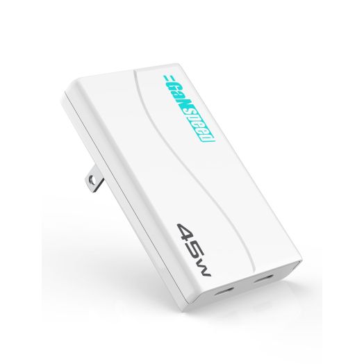USB C USB A GaN Charger 65W, Foldable PD PPS Fast Charger, 2-Port Compact Wall Charger for MacBook Pro/Air, Galaxy S22/S20, iPad Pro, iPhone 15/Pro, Apple Watch
