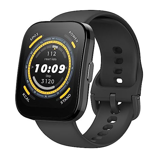 Amazfit Bip 5 Smart Watch, GPS, Bluetooth Calling, 10-Day Battery, Ultra-Large Display, Step Tracking, Heart-Rate Monitoring & VO2 Max, Sleep & Health Monitoring, Alexa Built-In, AI Fitness App(Black)