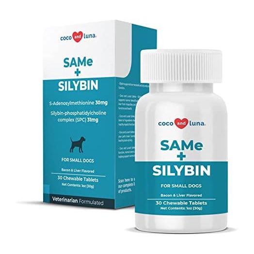 Same and Silybin for Dogs - S-Adenosyl-L-Methionine, Same for Dogs, Liver Supplements for Dogs, Brain Supplement for Dogs, Dog Liver Support Supplement (Same+Silybin, Small Dogs (Under 14 lbs))