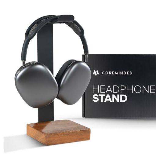 Universal Headphone Stand for Desk - Solid Wood Headset Stand for Desk - Heavy Duty Headphone Holder Desk Stand Wood, Gaming Headphone Stand, Wood Headphones Stand Compatible with Airpods Max and More