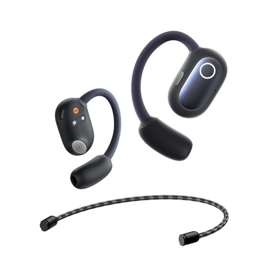 Baseus Open Ear Headphones with Directional Acoustics, Punchy Bass, Stable Fit, Ultra-Light Weight, IPX4 Waterproof, ENC Mics, Bluetooth 5.3 Wireless Earbuds for Running, Workout, Gym - Eli Sport 1