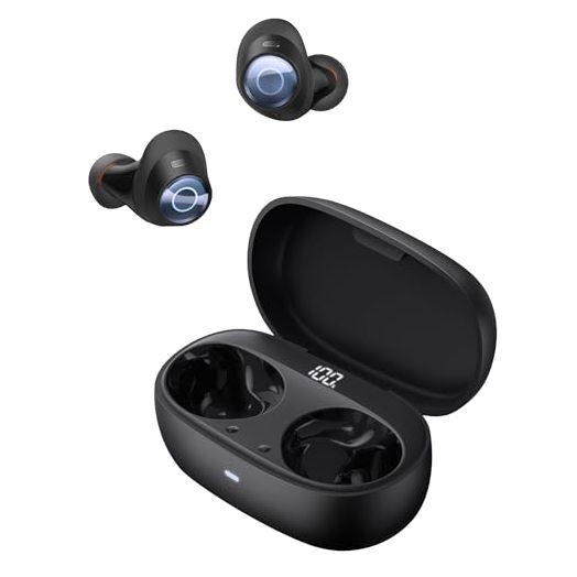 Baseus Active Noise Cancelling Wireless Earbuds, Reduce Noise by Up to 95%, Heavy Bass, 38H Playtime, Clear Calls, Wireless Charging, Power Display, Comfortable Fit, Bluetooth 5.3 - Bowie MA10S