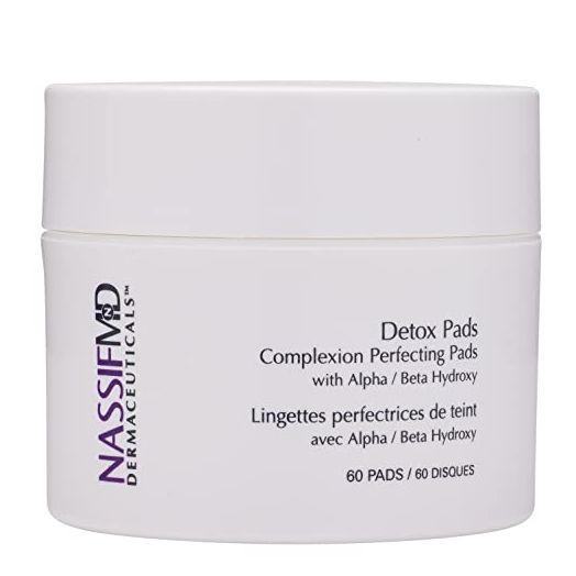 NassifMD Detox Pads - Complexion Perfecting Face Pads- Exfoliate, Even Skin Tone, Reduce Pores, & Removes Makeup