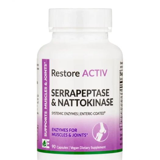 Dynamic Enzymes Restore Activ - Serrapeptase & Nattokinase - 90 Capsules