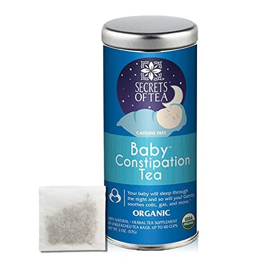 Secrets Of Tea Baby Constipation Relief Tea - Natural USDA Organic Caffeine Free - Tea for Baby Colic, Gas ,And Acid Reflux - Up to 80 Servings -20 Count(1 Pack)
