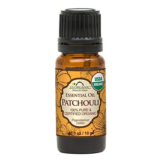 US Organic 100% Pure Patchouli Essential Oil - USDA Certified Organic, Steam Distilled - W/Euro droppers (More Size Variations Available) (10 ml / .33 fl oz)