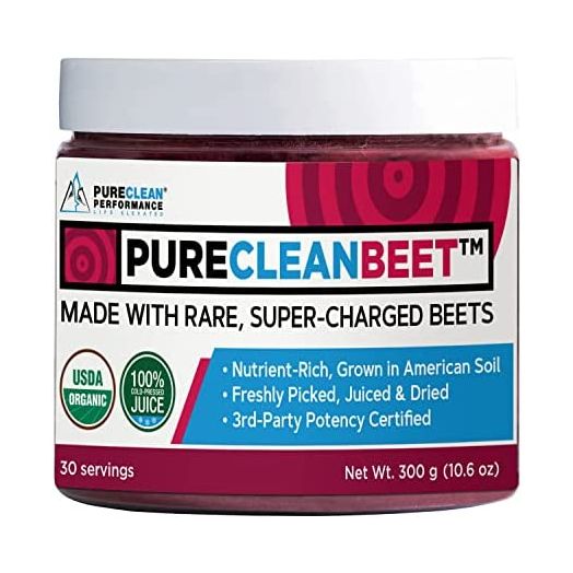 PureClean Beet - Organic Beet Root Juice Powder with Nitric Oxide for Stamina & Energy | Nutrient-Rich, Vegan - Supports Cardiovascular & Immune Health for Athletic Performance 300g, 30 Servings