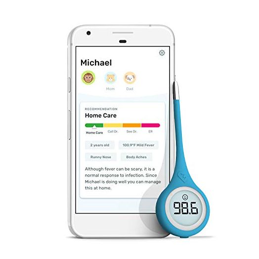 Kinsa QuickCare Smart Thermometer for Fever - Digital Medical Baby, Kid and Adult Termometro - Accurate, Fast, FDA Cleared Thermometer for Oral, Armpit or Rectal Temperature Reading