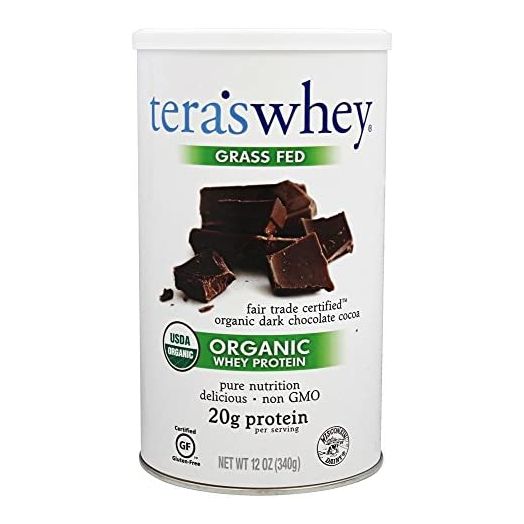 Teras Whey Protein Powder - Whey - Organic - Fair Trade Certified Dark Chocolate Cocoa - 12 oz