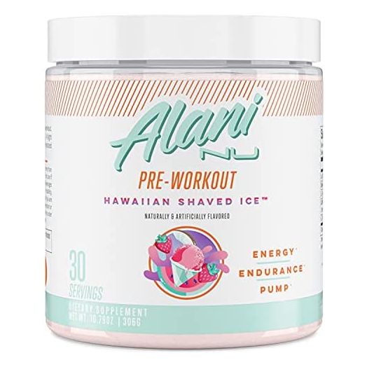 Alani Nu Pre-Workout Supplement Powder for Energy, Endurance, and Pump, Hawaiian Shaved Ice, 30 Servings (Packaging May Vary)