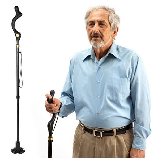 walking cane for men and walking canes for women special balancing - cane walking stick have 10 Adjustable Heights - self standing folding cane, portable collapsible cane, Comfortable