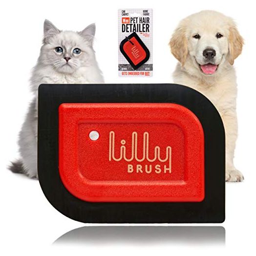 Lilly Brush Mini Pet Hair Detailer | Pet Hair Remover for Car Carpet & Couch, Car Interior & Auto Detailing Supplies, Dog & Cat Hair Remover for Car & Furniture, Reusable Pet Fur Remover for Furniture