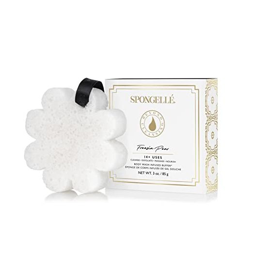 Spongelle Boxed Flower Body Buffer - Shower/Bath Sponge - Freesia Pear