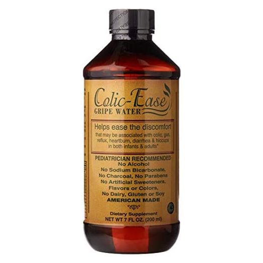 Colic-Ease Gripe Water for Infants, Colic Relief for Newborns, Baby Gas Drops, Baby Essentials, Newborn Essentials, Gas Relief, Calm Upset Stomach, Acid Reflux, Hiccups - 7 OZ