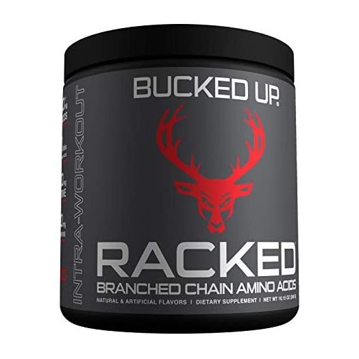 Bucked Up- BCAA RACKED™ Branch Chained Amino Acids | L-Carnitine, Acetyl L-Carnitine, GBB | Post Workout Recovery, Protein Synthesis, Lean Muscle "BCAAs That You Can Feel!" 30 Servings (Blood Raz)
