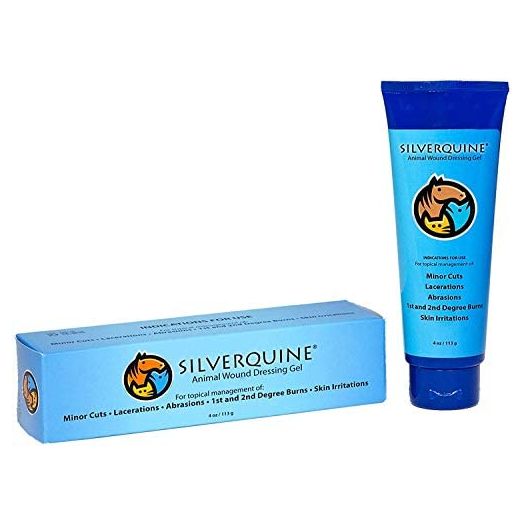 Silverquine Advanced Antimicrobial Hydrogel Wound and Skin Care for Cats, Dogs and Horses. Protects and Fast Healing from Cuts, Hotspot, Burns, Scratches, Skin Irritation, Soothing Gel (1.5oz)