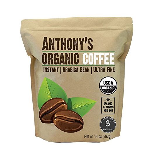 Anthony's Organic Instant Coffee,14oz, Ultra Fine Microground, Gluten Free, Arabica, Non GMO