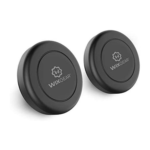 WixGear Universal Flat Stick On (2 Pack) Dashboard Magnetic Car Mount Holder for Cell Phones and Mini Tablets with Fast Swift-Snap Technology - Extra Slim