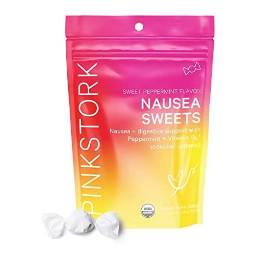 Pink Stork Nausea Sweets: Lite Peppermint, Organic Hard Candy, Nausea Relief + Morning Sickness Relief for Pregnant