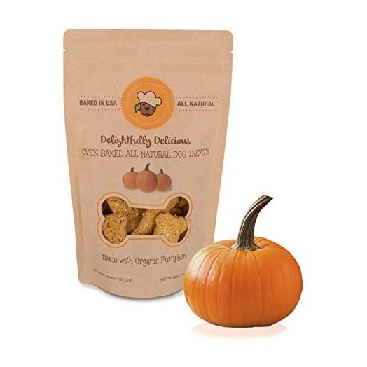 Delightfully Delicious Dog Treats Made in USA All Natural Oven Baked Training Treat with Pumpkin | Easy to Digest