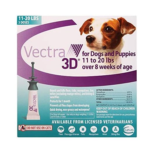 VECTRA 3D D73814B Small Dog 11-20Lbs, 3 Doses, NULL