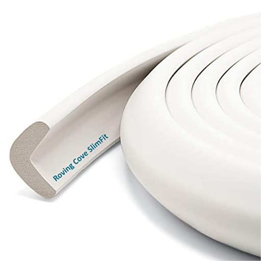 Roving Cove Slim-Fit Edge Protector for Baby Proofing (15ft Small Edge Only), Soft Rubber Foam, Furniture Edge Bumper Guard , 3M Adhesive, Oyster White