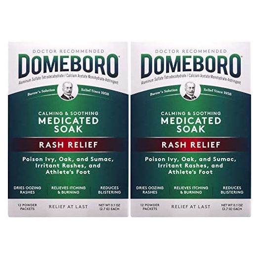 Domeboro Medicated Soak Rash Relief (Burow’s Solution), 12 Powder Packets (Pack of 2)