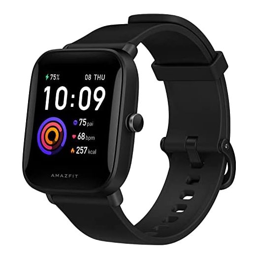 Amazfit Bip U Smart Watch Fitness Tracker for Men Women with 60+ Sports Modes, 9-Day Battery Life, Blood Oxygen Breathing Heart Rate Sleep Monitor, 5 ATM Waterproof, for iPhone Android Phone (Black)