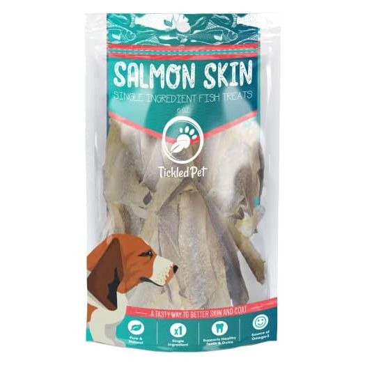 Salmon Skin Dog Treats - Single Ingredient - Sustainable - Healthy & Natural - 6oz