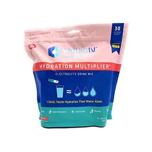 Liquid I.V. Hydration Multiplier, Electrolyte Powder, Easy Open Packets, Supplement Drink Mix (Strawberry 30 Count)