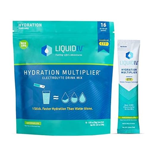 Liquid I.V. Hydration Multiplier - Watermelon - Hydration Powder Packets | Electrolyte Drink Mix | Easy Open Single-Serving Stick | Non-GMO | 16 Sticks
