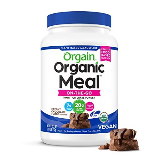 Vegan Protein Meal Replacement Powder by Orgain - 20g of Protein, Certified Organic and Plant Based, No Gluten, Soy or Dairy, Non-GMO, Creamy Chocolate Fudge, 2.01lb (Packaging May Vary)