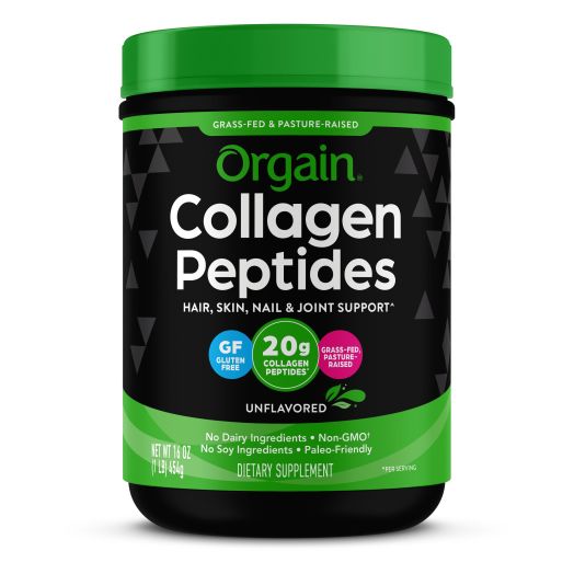 Orgain Hydrolyzed Collagen Peptides Powder, 20g Grass Fed Collagen - Hair, Skin, Nail, & Joint Support Supplement, Paleo & Keto, Non-GMO, Type I And III, 1lb