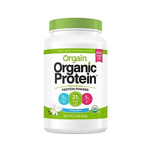 Orgain Organic Plant Based Protein Powder, Vanilla Bean, 2.74 lb