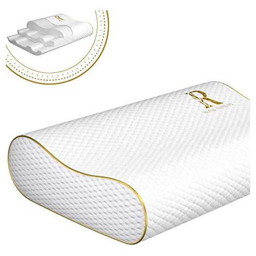 Royal Therapy Memory Foam Pillow, Queen Cervical Pillow for Neck Pain, Contour Pillow, Pillow for Neck and Shoulder Pain,Neck Pain Pillow,Side Sleeper Pillow for Shoulder Pain,Side Sleeping Pillow