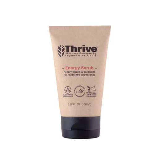 THRIVE Natural Face Scrub for Men & Women – Exfoliating Face Wash with Anti-Oxidants Improves Skin Texture, Unclogs Pores & Helps Prevent Ingrown Hairs – Made In USA – Vegan Natural Facial Scrub Exfoliator