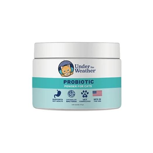 Under the Weather Pet Probiotics Powder for Cats | Vet Formulated Probiotic Supplement for Digestive Gut Health | Promotes Good Digestion & Immunity | Aids Occasional Diarrhea for Cats (2.54 Oz)