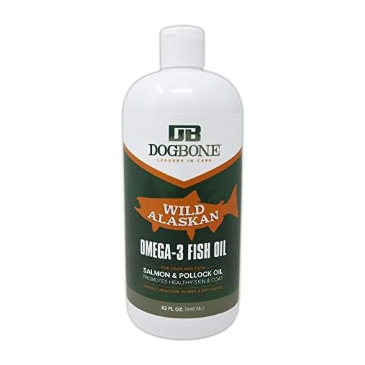 DogBone Wild Alaskan Fish Oil for Dogs 32 oz | Salmon Oil for Dogs | Dog Fish Oil | Omega 3 for Dogs | Dog Joint Supplement | Dogs Vitamins and Supplements | Salmon Oil for Dogs Skin and Coat
