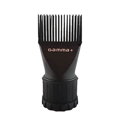 GAMMA+ Professional Hair Dryer Nozzle Comb Attachment 32 Teeth Black (fits most dryers 1.5" diameter)
