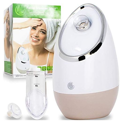 Facial Steamer SPA+ by Microderm GLO - Best Professional Nano Ionic Warm Mist, Home Face Sauna, Portable Humidifier Machine, Deep Clean & Tighten Skin, Daily Hydration for Maximum Serum Absorption