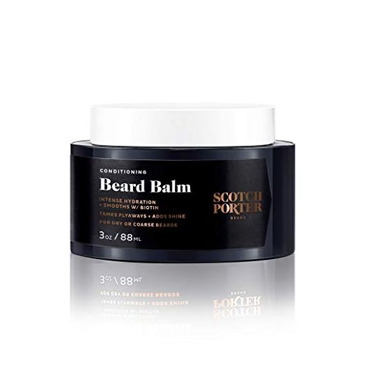 Scotch Porter Conditioning Beard Balm for Men | Hydrates, Smooths, Adds Shine & Tames Flyaway Hair | Formulated with Non-Toxic Ingredients, Free of Parabens, Sulfates & Silicones | Vegan | 3oz Jar