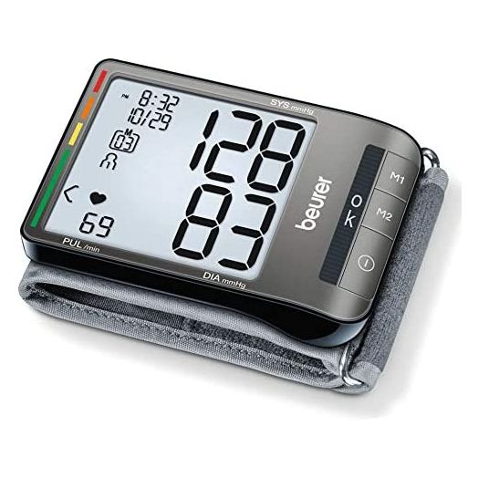 Beurer BC81 Wrist Blood Pressure Monitor – XL Display, Arrhythmia Detection, 120 Memory Sets – XL Blood Pressure Cuff Wrist for Home Use, Automatic Blood Pressure Machine with Storage Case, Batteries