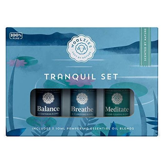 Woolzies Tranquil Essential Oil Set | Incl. Meditate, Balance, Breathe Blend | Promotes Grounding, Relaxing, Tranquility | Diffuse/Skin
