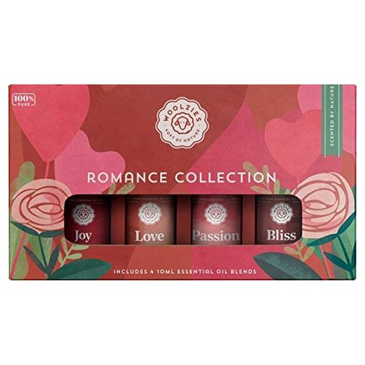 Woolzies Romance Essential Oil Set of 4 | Love, Joy, Passion & Bliss | Therapeutic Grade Aromatherapy | for Diffusion Internal & Topical Use
