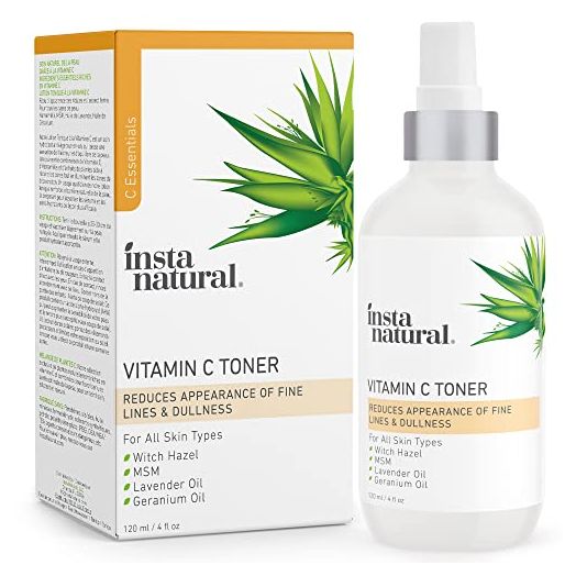 InstaNatural Vitamin C Toner, Facial Toner and Pore Minimizer with Witch Hazel, Anti Aging Toner for Face, Face Primer for Serum and Moisturizer