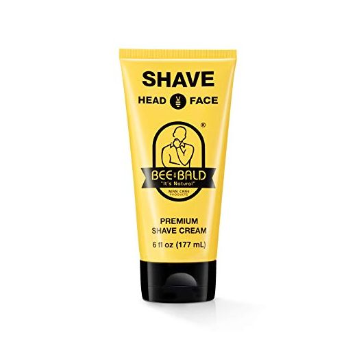 BEE BALD SHAVE Premium Shave Cream Goes On Light & Slick For A Shave That's Incredibly Smooth & Quick For Both Face And Head, 6 Fl. Oz.